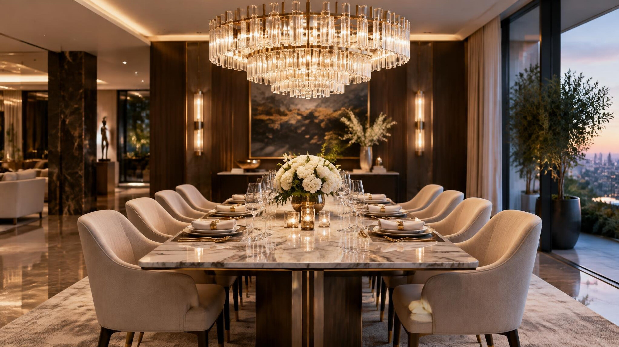 elegant dining room lighting