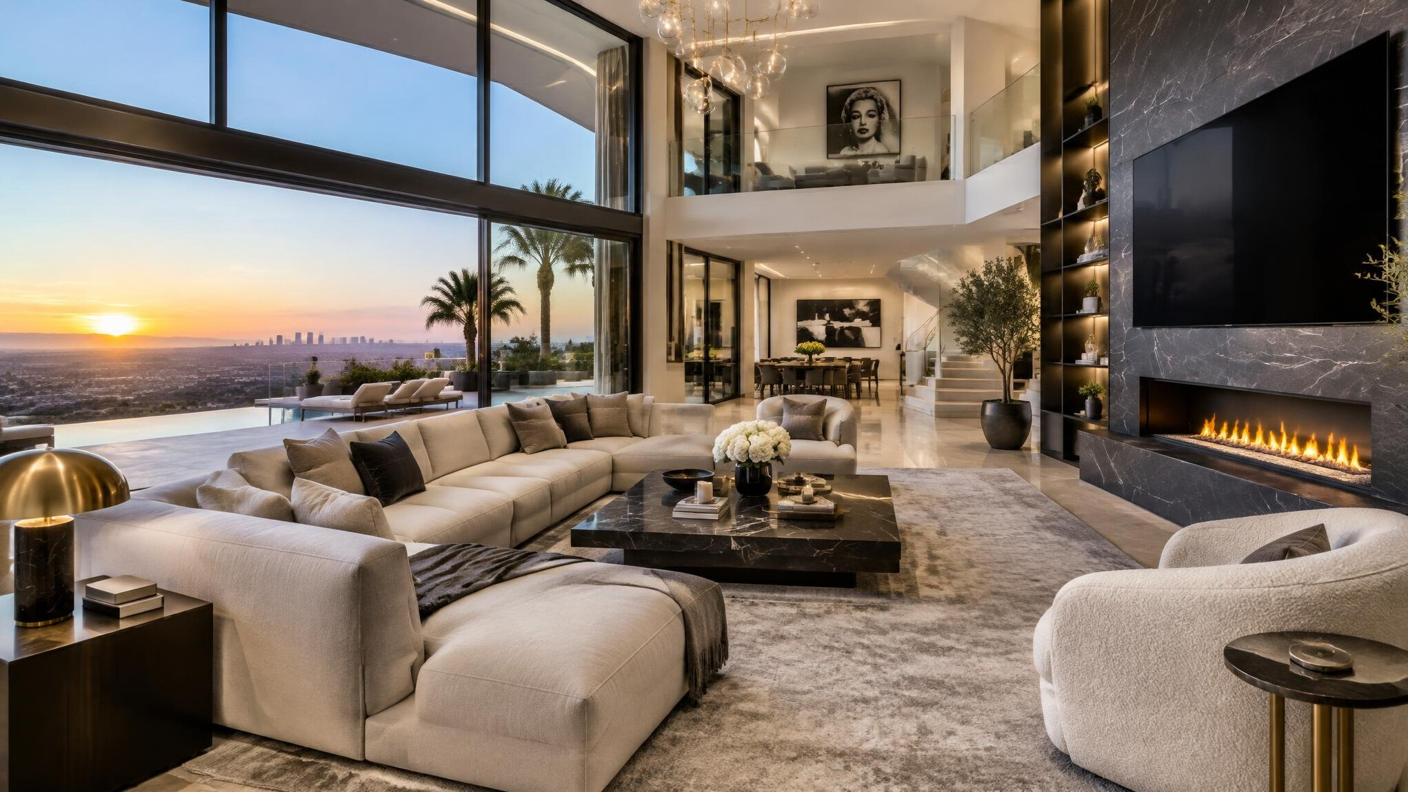 luxury celebrity mansion interior
