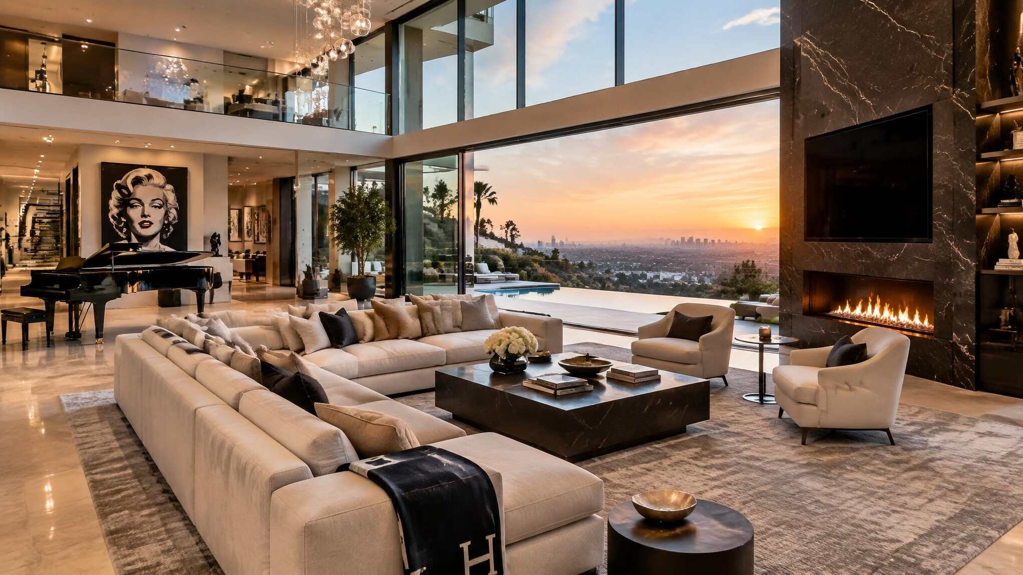celebrity mansion living room